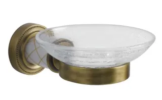 Мыльница Boheme Murano 10903-W-BR бронза/белый